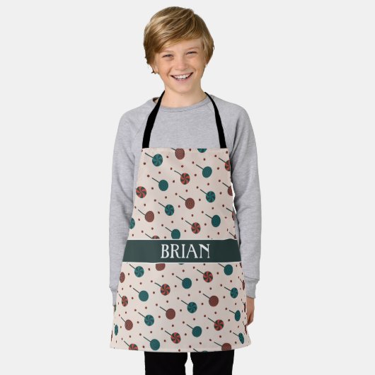 Halloween Rot Minimalmuster Schürze (Getragen)