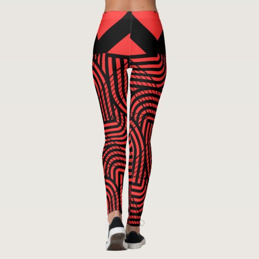 Halloween Rot und Black Spider Web Leggings (Rückseite)