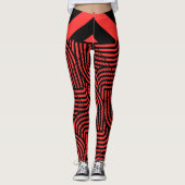 Halloween Rot und Black Spider Web Leggings (Vorderseite)