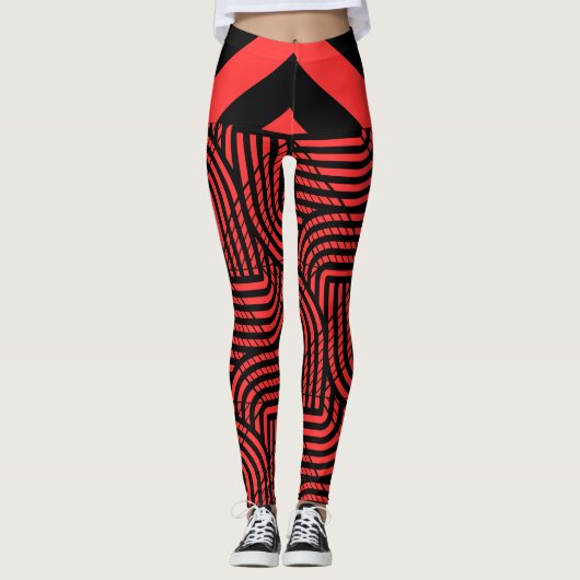Halloween Rot und Black Spider Web Leggings (Vorderseite)