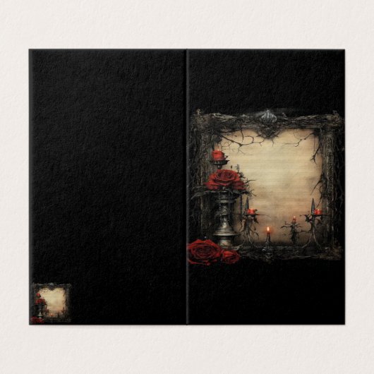 Halloween-rote Rose mit Kerzen (Außenseite Aufgefaltet)