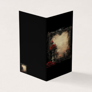 Halloween-rote Rose mit Kerzen