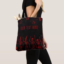 Halloween rote tanzende Skelette Tasche