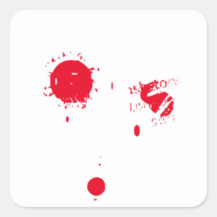 Halloween rotes Blut blutige beängstigende Gaumenf Quadratischer Aufkleber