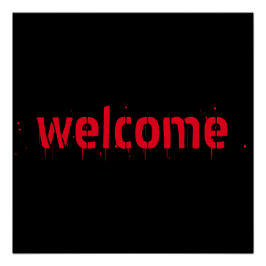 Halloween rotes blutiges beängstigend Begrüßungspp Poster