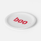 Halloween rotes, blutiges beängstigendes Papiersch Pappteller (Schrägansicht)