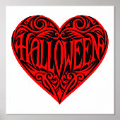 Halloween, Rotes Herz, Feiertag Foliendrucke (Vorderseite)