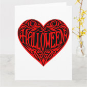 Halloween, Rotes Herz, Feiertag Karte (Gelbe Blume)