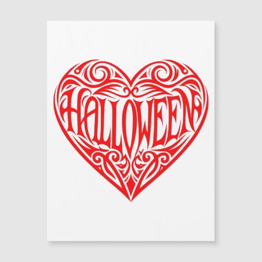 Halloween, Rotes Herz, Feiertag Magneteinladung (Vorderseite)