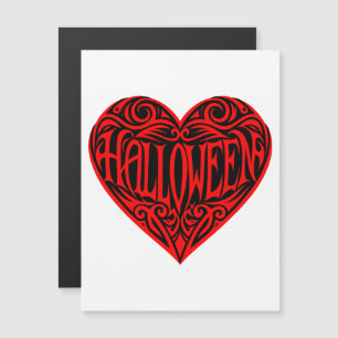Halloween, Rotes Herz, Feiertag Magneteinladung