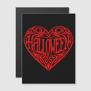Halloween, Rotes Herz, Feiertag Magneteinladung
