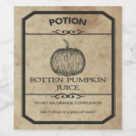 Halloween Rotten Pumpkin Juice Apotheary Label Weinetikett