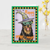 Halloween Rottweiler Karte (Gelbe Blume)
