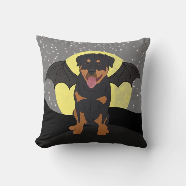 Halloween Rottweiler Kissen (Vorderseite)