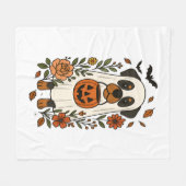 Halloween Rottweiler mit Blume Fleecedecke (Vorderseite (Horizontal))