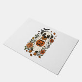 Halloween Rottweiler mit Blume Fußmatte (Schrägansicht)