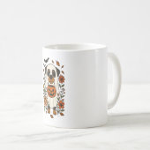 Halloween Rottweiler mit Blume Kaffeetasse (VorderseiteRechts)