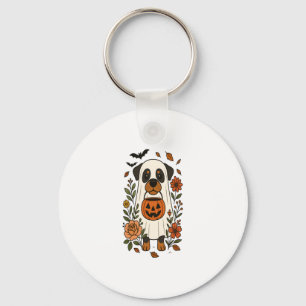 Halloween Rottweiler mit Blume Schlüsselanhänger