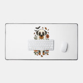 Halloween Rottweiler mit Blume Schreibtischunterlage (Tastatur & Maus)