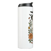 Halloween Rottweiler mit Blume Thermosbecher (Nach links gedreht)