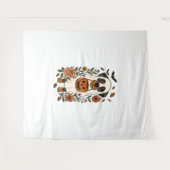 Halloween Rottweiler mit Blume Wandteppich (Vorderseite (Horizontal))