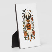 Halloween-Rottweiler mit Blumen Fotoplatte (Seite)