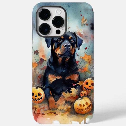 Halloween Rottweiler mit Pumpkins Beängstigend Case-Mate iPhone Hülle (Rückseite)