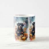 Halloween Rottweiler mit Pumpkins Beängstigend Kaffeetasse (Mittel)