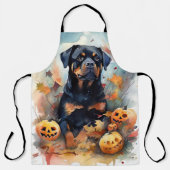 Halloween Rottweiler mit Pumpkins Beängstigend Schürze (Vorderseite)