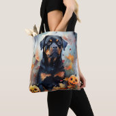 Halloween Rottweiler mit Pumpkins Beängstigend Tasche (Von Nahem)