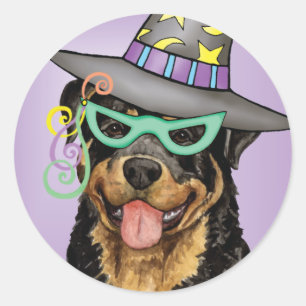 Halloween Rottweiler Runder Aufkleber