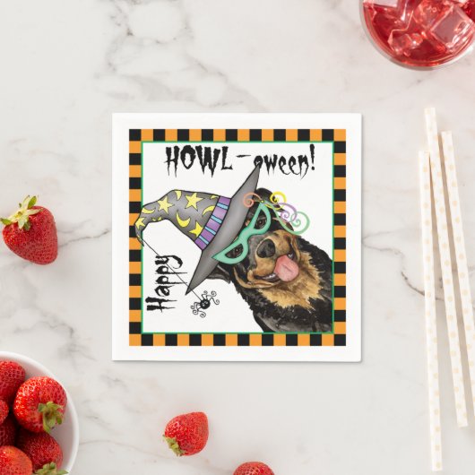Halloween Rottweiler Serviette (Beispiel)