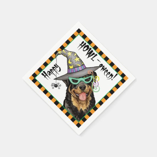 Halloween Rottweiler Serviette (Ecke)