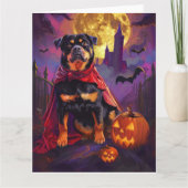 Halloween Rottweiler Vampire Pumpkins Beängstigend Karte (Vorderseite)