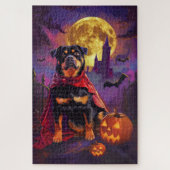 Halloween Rottweiler Vampire Pumpkins Beängstigend Puzzle (Vertikal)