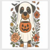 Halloween Rottweiler with Flowers Aufkleber (Blatt)