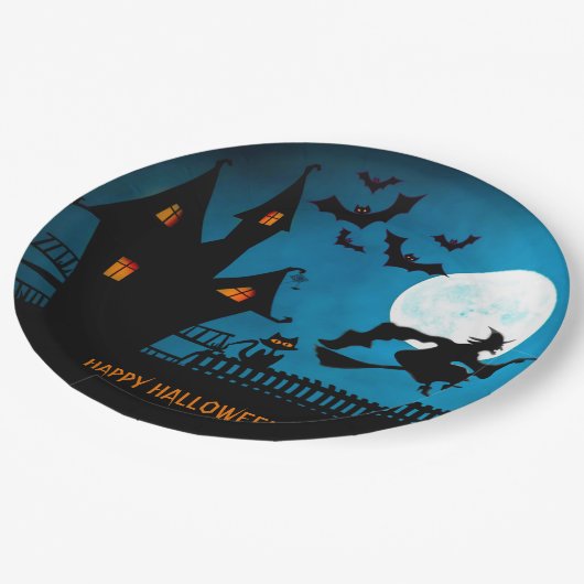 Halloween-Rotzunge-Party Pappteller (Schrägansicht)