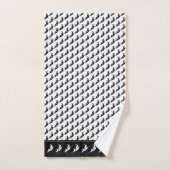 Halloween Rotzunge Schwarze Silhouette Muster auf Badhandtuch Set (Handtuch)