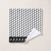 Halloween Rotzunge Schwarze Silhouette Muster auf Badhandtuch Set (Waschlappen)