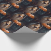 Halloween Rough Collie mit Pumpkins Beängstigend Geschenkpapier (Ecke)