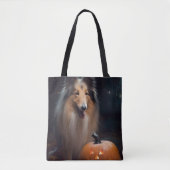 Halloween Rough Collie mit Pumpkins Beängstigend Tasche (Vorderseite)