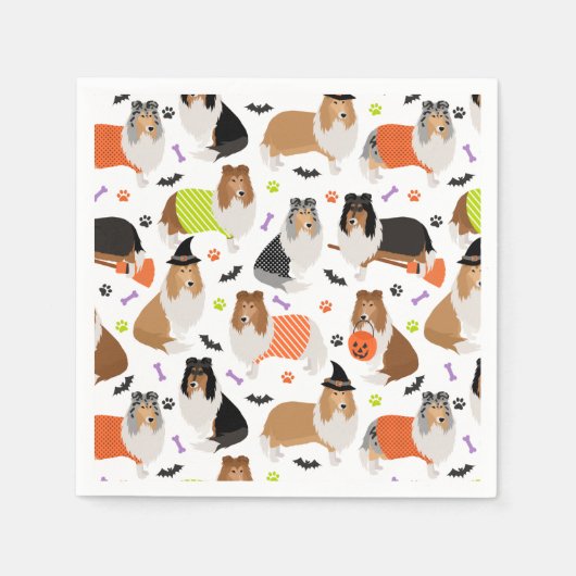 Halloween Rough Collie Napkins Serviette (Vorderseite)