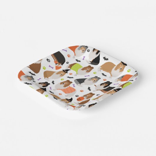 Halloween Rough Collie Paper Teller (Gewinkelt)