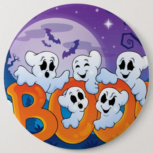 Halloween Round Button/Niedlich Ghost Button (Vorderseite)