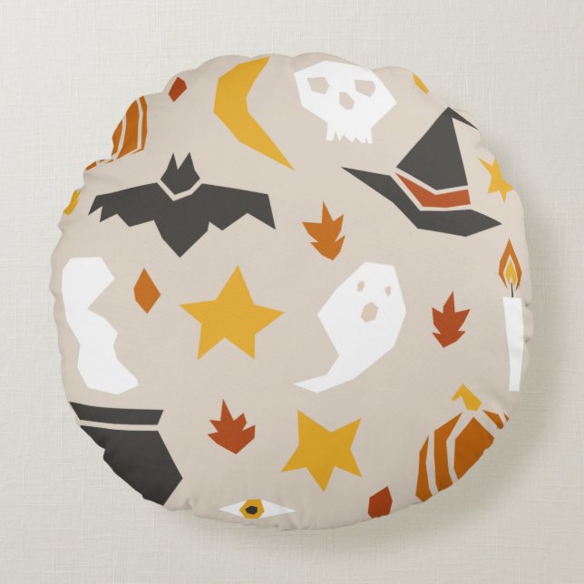 Halloween Round Pillow Rundes Kissen (Vorderseite)