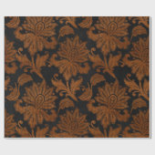 Halloween Royal Floral Damask Geschenkpapier (Flach)
