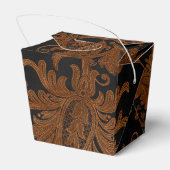 Halloween Royal Floral Damask Muster Geschenkschachtel (Rückseite)