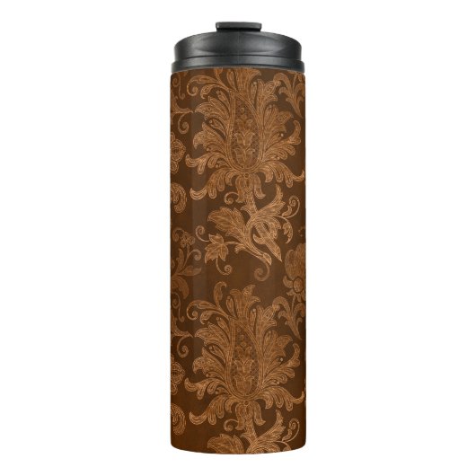 Halloween Royal Floral Damask Thermosbecher (Vorderseite)