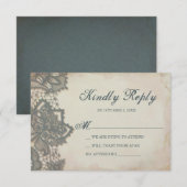 Halloween RSVP Card - Gothic Lace (Vorne/Hinten)