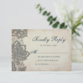 Halloween RSVP Card - Gothic Lace (Stehend Vorderseite)